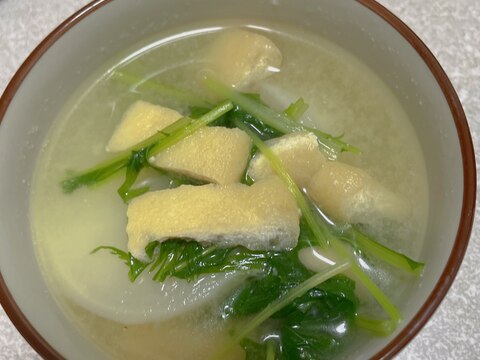 冬の味！カブと水菜のお味噌汁